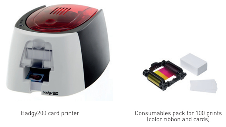 High Evolis Badgy200 Smart ID Card Printer for Others 325 cards/hour Black Print Speed