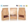 Buy cheap Snacks Square Bottom Flexible 120mic Kraft Paper Zipper Bags from wholesalers