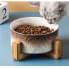 Buy cheap Ceramic Dog Bowl Non Slip Wood Stand For Small Medium Pet from wholesalers