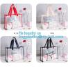 Buy cheap Clear PVC Shopping Reusable Tote Bags With Carry Handle Customize Logo from wholesalers