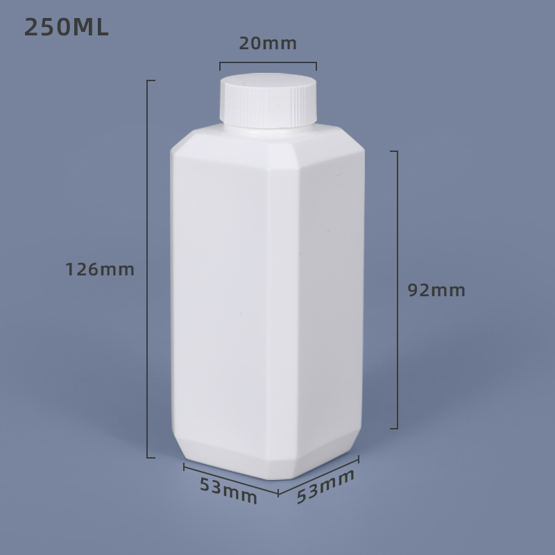 250ml Small HDPE Square Brown Reagent Bottle For Industrial Chemical Liquid