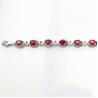Buy cheap Sterling Silver 5x7mm Oval Ruby Cubic Zircon Tennis Bracelet(B06PINK) from wholesalers