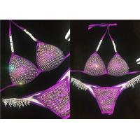 Buy cheap Purple Crystal NPC Bikini Competition Suits Spandex Fabric Beautifully Reflect product