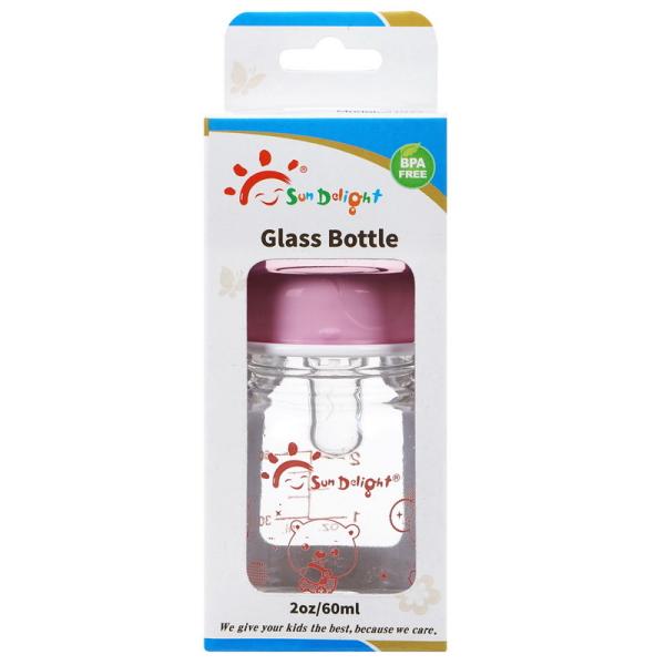 Buy cheap 110-150℃ 60ml 2oz Liquid Silicone Glass Baby Feeding Bottles from wholesalers