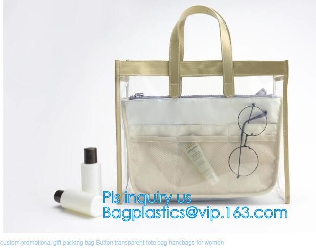 DIY Transparent Clutch Tote Bag, Fashion Women PVC Transparent Tote Bag Clear Shoulder Bag, Female Casual Toiletry Shoul
