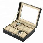 Buy cheap High quality faux PU Leather men valet black watch box size 25.5x20x7.5cm from wholesalers