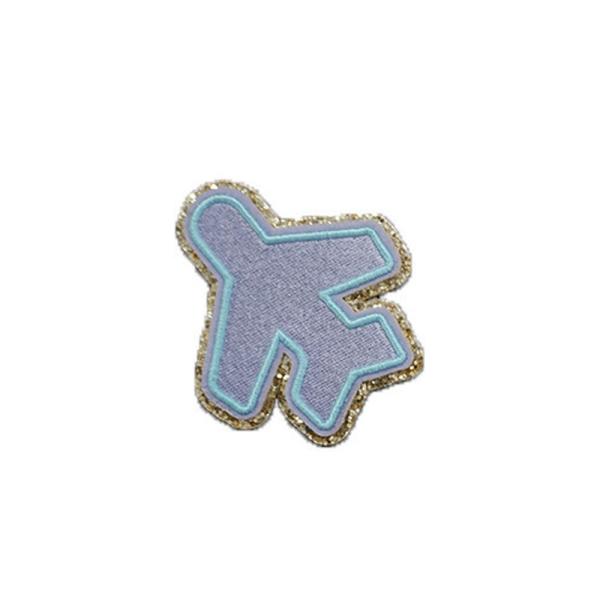 Buy cheap Plane Shape Glitter Iron On Patches Merrowed Border For DIY Bags from wholesalers