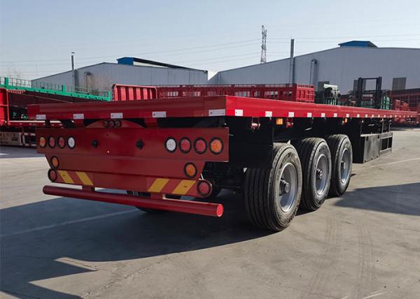 Buy cheap 3mm 3 Axles Flatbed Truck Trailer 60 Tons 20FT 40 FT Container Shipping from wholesalers