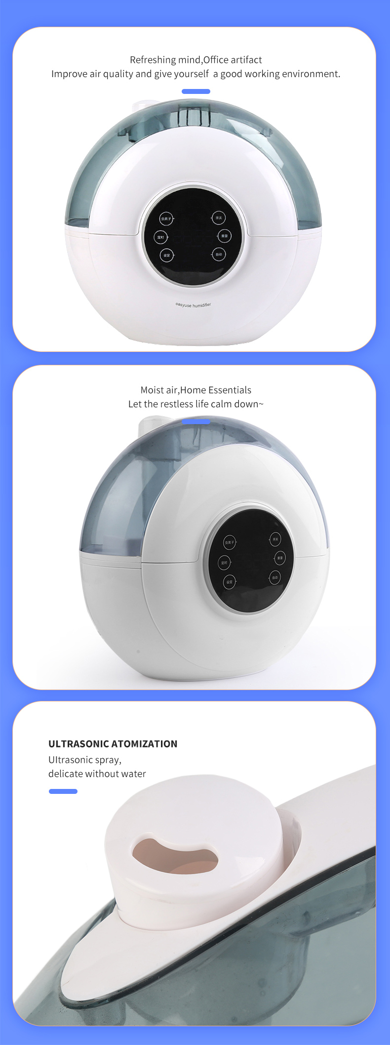 Modern Style Ultrasonic Cool Mist Humidifier With Low Power Consumption