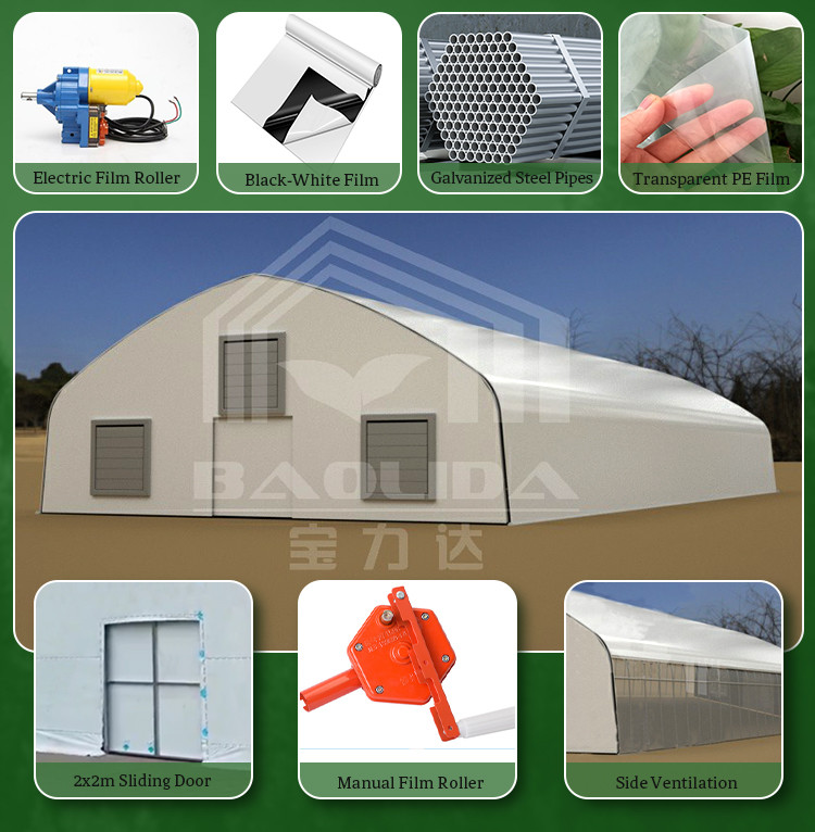 Automatic Outside Shading Light Deprivation System Greenhouse OEM
