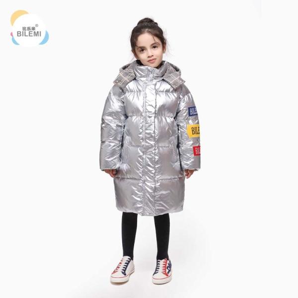 Breathable Winter Fashion Kids Wear Duck Down Jacket Long Pink Little Girls