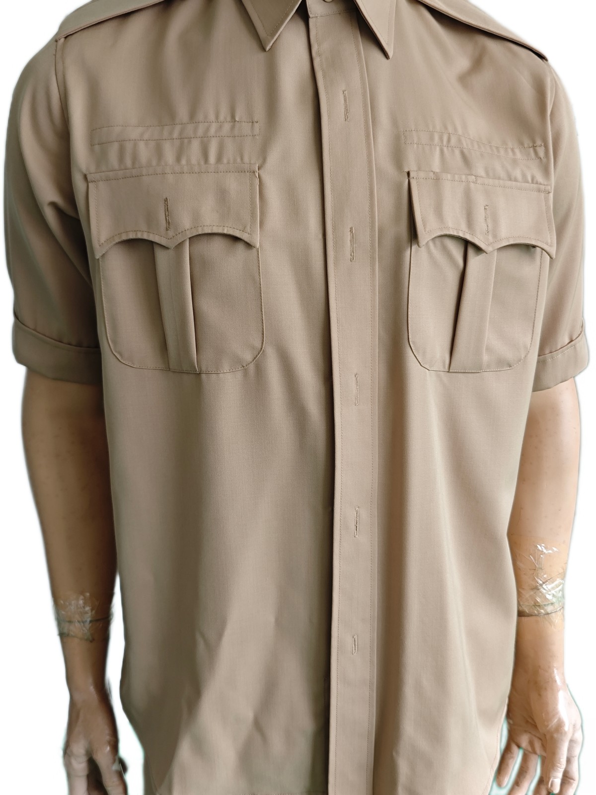 Tactical Khaki Uniform Set Short Sleeve & Straight-Leg 45% Wool for Men