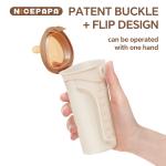 Flip-cap Anti-Drop Soft Silicone Baby milk Bottle with Natural Response Nipple