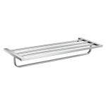 Wall Mounted Bathroom Towel Shelf Stainless Steel Bath Towel Rack Matte Black