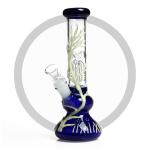 Double Colorful Round Base Glass Bong 4 Arms Tree Perc Smoking Bongs Water Pipe