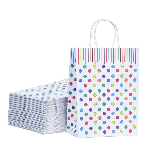 Color CMYK 4 Color Offset Printing Twist Kraft Shopping Paper Bag With Your Own