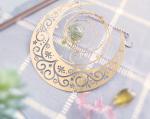 Nordic Style Metal Wind Spinner Moon Design Rotating Metal Wind Chimes
