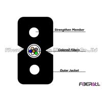 Buy cheap Single Fibers FTTH Drop Fiber Cable , Flat Ftth Fiber Optic Cable 4 Ribbon product