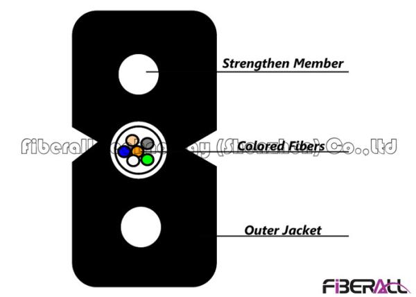 Buy cheap Single Fibers FTTH Drop Fiber Cable , Flat Ftth Fiber Optic Cable 4 Ribbon from wholesalers