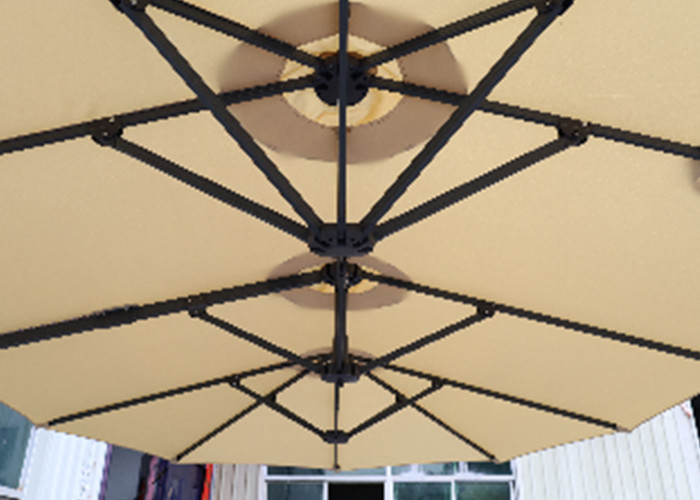 Patio Double Sided 4.5x2.65m Outdoor Sun Parasol With Steel Pole