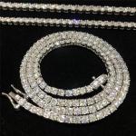 5MM Moissanite Tennis Chain 6.5MM Lab Diamond Tennis Chain 925 Sterling Silver