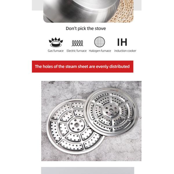 Multi-Layer 28cm Kitchen Pots Cookware Stainless Steel Cooking Pot 3 Layer Food Steamer Pot
