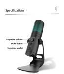 Black USB2.0 Desktop Condenser Microphone With Gain Control