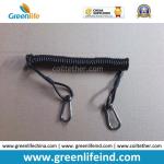 Black Spiral Fishing Pliers Coled Lanyard W/Key Ring&Carabiner