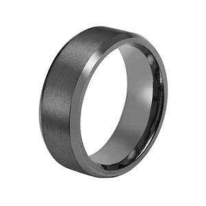 Buy cheap Brushing Black Plated Tantalum Ring Men's Wedding Band Comfort Fit from wholesalers