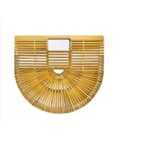 Buy cheap Ins Popular Women Charcoal Rattan Bamboo Clutch Bag , Open Closure Bamboo product