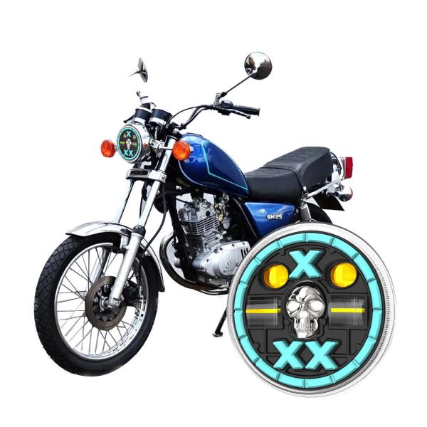 Buy cheap Yellow White LED Red Skull Motorcycle Headlight 3030SMD IP67 Waterproof from wholesalers