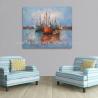 Buy cheap Sun Rise Fishing Boats Oil Painting Single Panel Abstract Wall Art from wholesalers