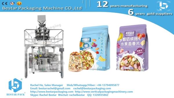 Instant oatmeal mixing fruits nuts zipper pouch customized doypack packaging