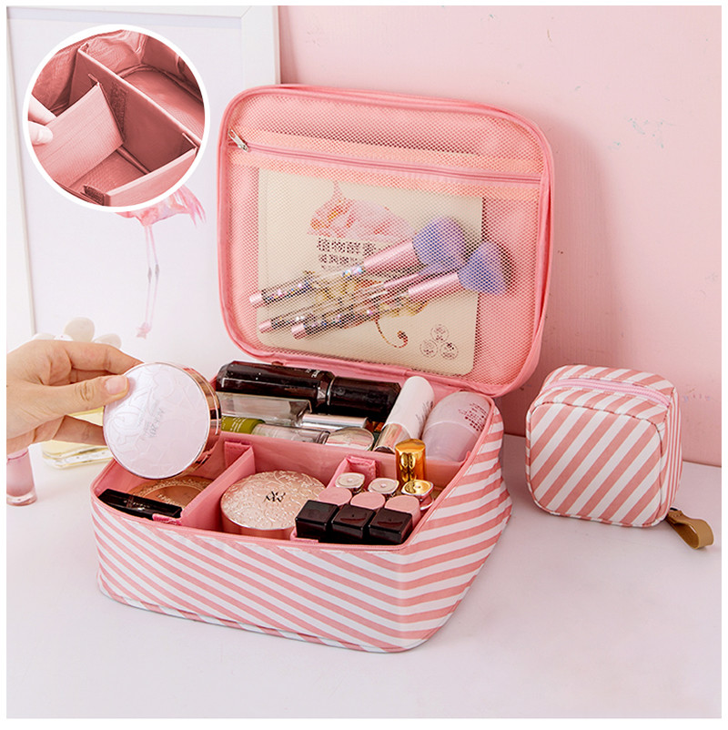 Zipper Velcro Closure Cute Cartoon Polyester Makeup Organizer Bag