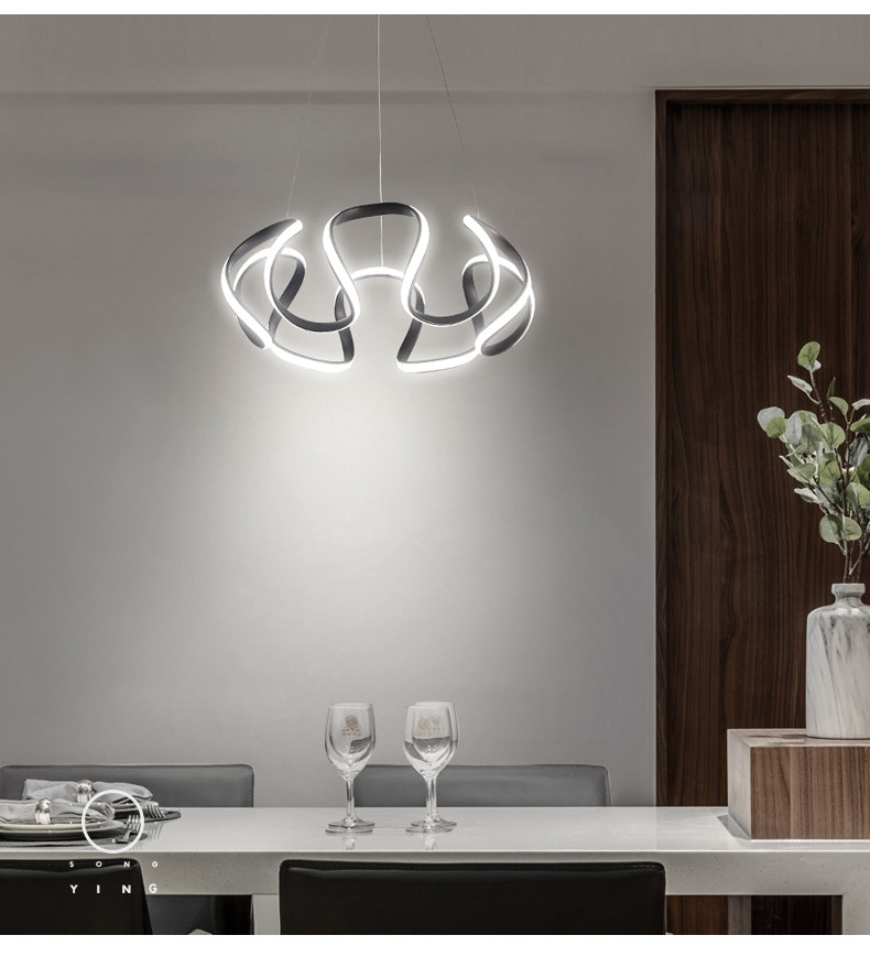 Modern simple curve Art Chandelier Restaurant Restaurant Bar