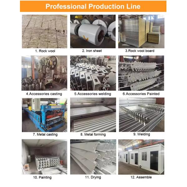 Fireproof Steel Prefabricated Foldable Container House Weather Resistant