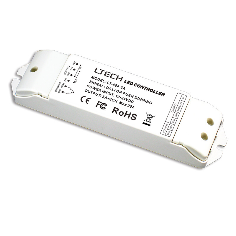 CV DALI Low Voltage Driver,12-24V DC 5A*4CH Constant Voltage Dali Driver