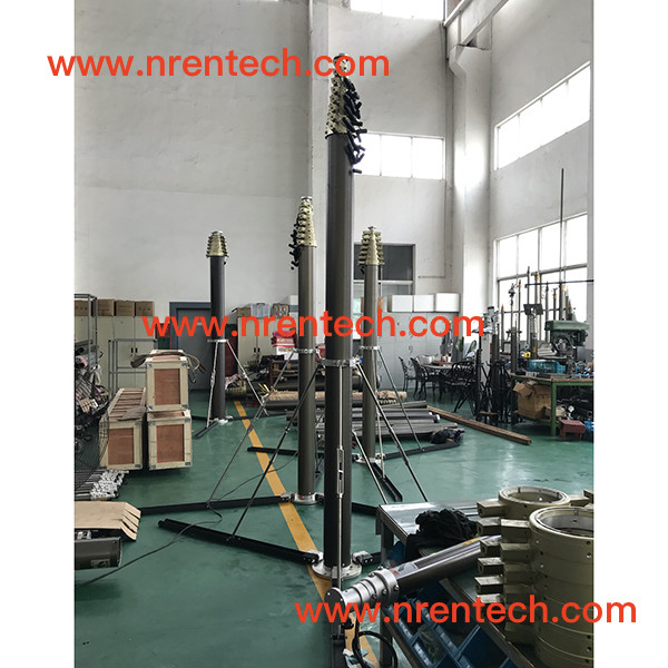 lockable pneumatic telescopic mast/ antenna mast/ telescoping masts/ 3m to 30m height/ 400kg payloads