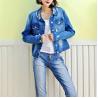 Buy cheap Fancy Embroidery Jeans Coat For Women , Stretch Ladies Blue Denim Jacket from wholesalers