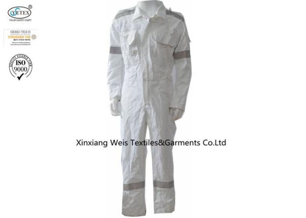 Buy cheap Pure White Silver Reflective Tapes 260gsm FR Cotton Coveralls from wholesalers
