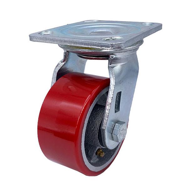 Buy cheap 100mm Polyurethane Cast Iron Wheel Precision Ball Bearing Caster Wheel from wholesalers