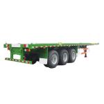 Yellow 12500mm Flatbed Truck Container Q345 40ft Flat Bed Trailer