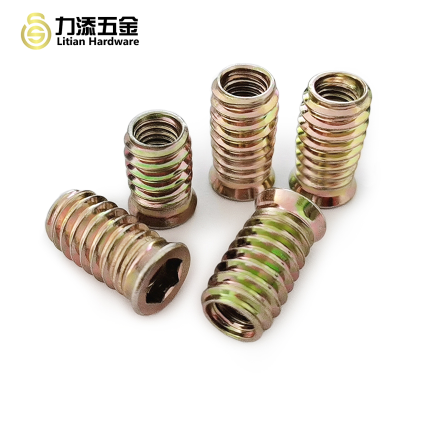 ODM Wood Rivet Nut , M6 Metric Threaded Inserts For Wood Stress Relieving