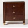 Buy cheap Glass top walnut wood veneer 3 drawers bed side table,night stand for hotel bedroom furniture from wholesalers