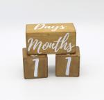 Custom Natural Wooden Wooden Milestone Blocks 2.5inch Monthly Age Blocks
