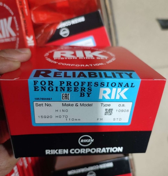 RIK Japanese Piston Ring Mitsubishi S6K 34317-19010 Komatsu 4M40 ME202950 20975 6D16T ME997467 20213
