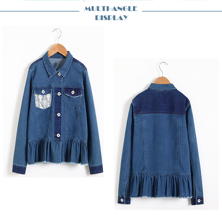 Fashion Spring Casual Girls Denim Clothes Damaged Denim Jacket OEM Service