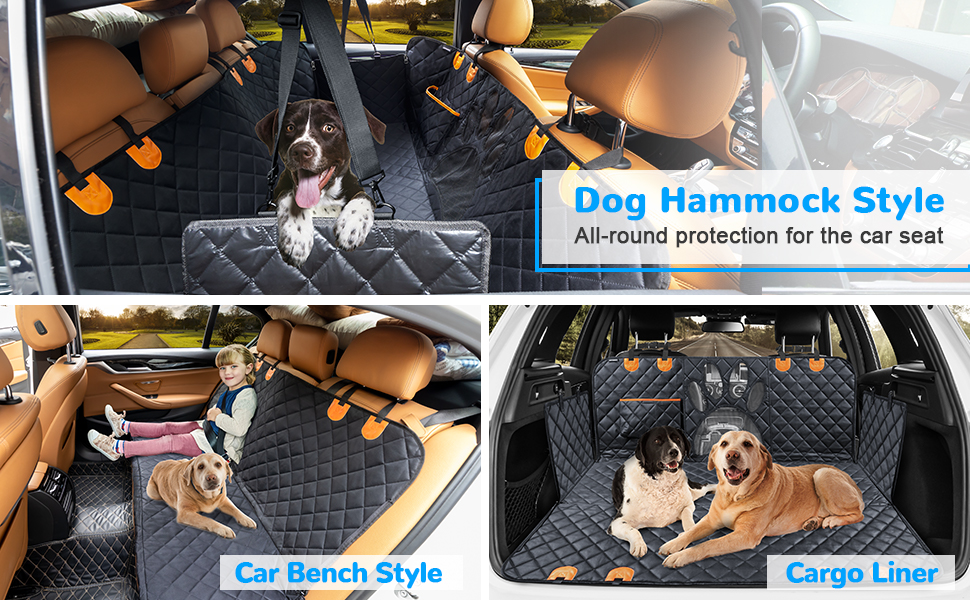 Pet Travel Waterproof Hammock Cars Mat Belt Protector Dog Car Back Seat Cover Large Pets