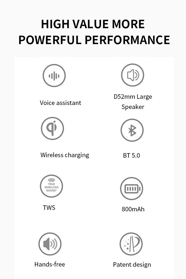 Hands free 5W Wireless Charger Speaker with 4-12 Hour Playing Time