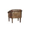 Buy cheap Vintage Cigar Leather Occasional Chairs With Solid Wood Legs For Home / Office from wholesalers
